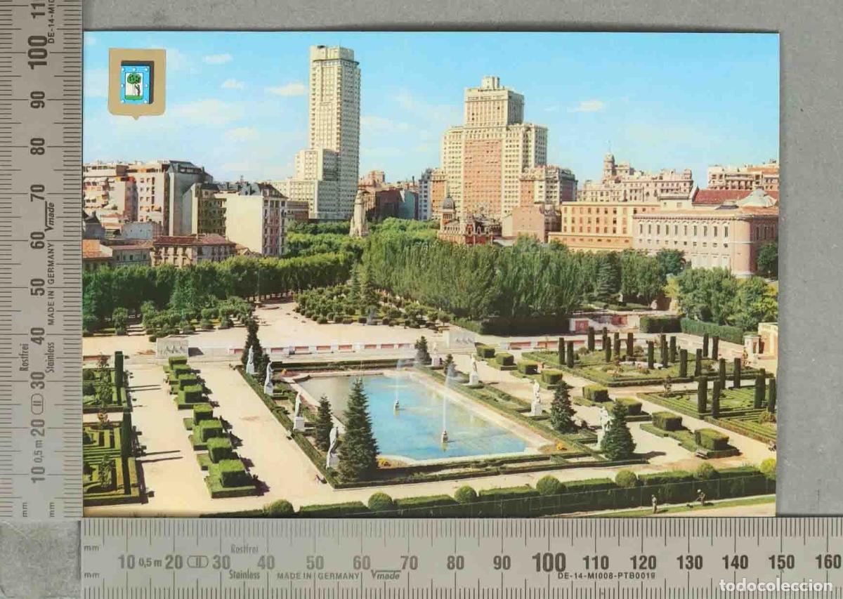 Postales: POSTAL. Madrid - Panor&aacute;mica de los Jardines de Sabatini -