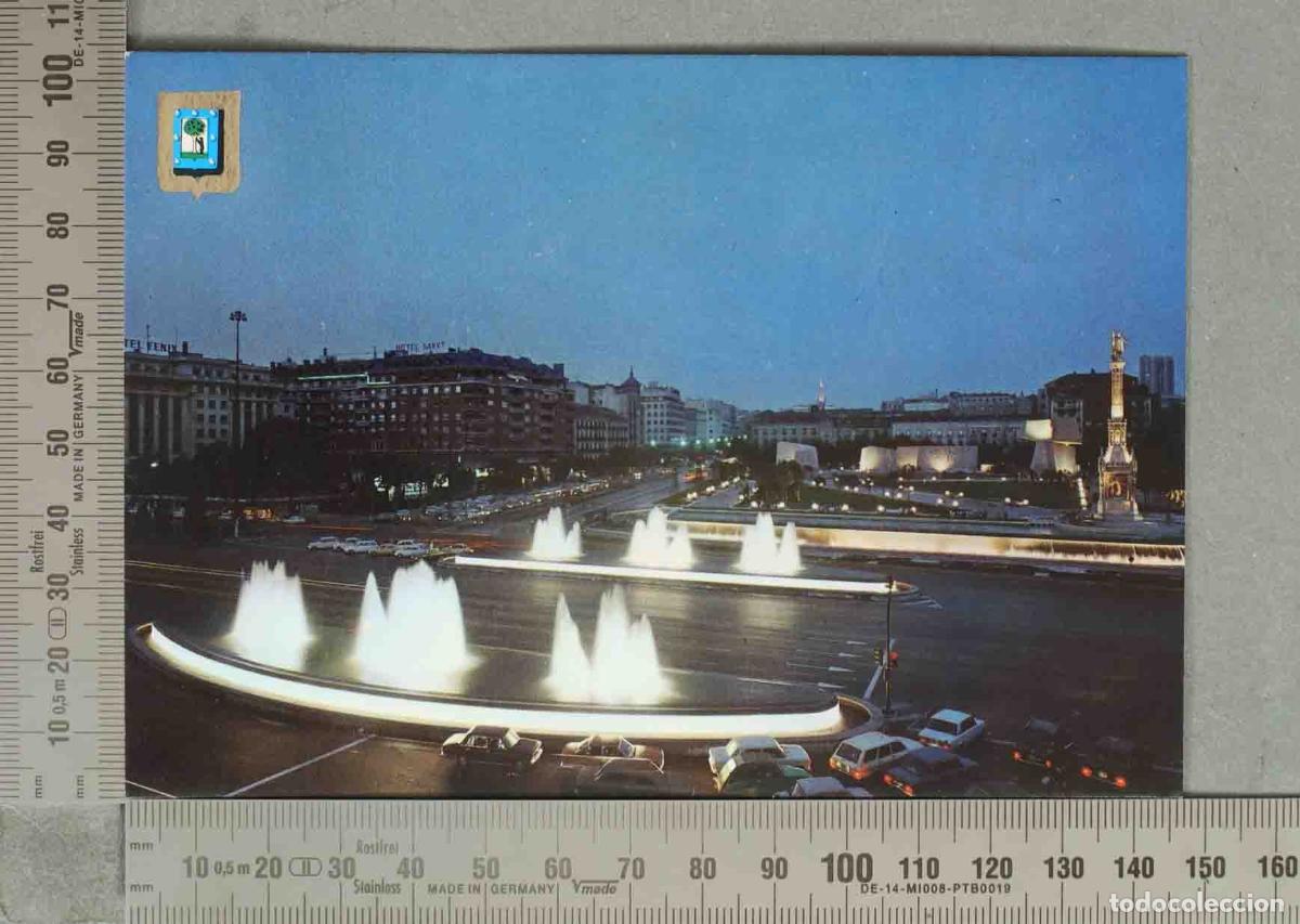 Postales: POSTAL. Madrid - Plaza de Col&oacute;n - Vista nocturna