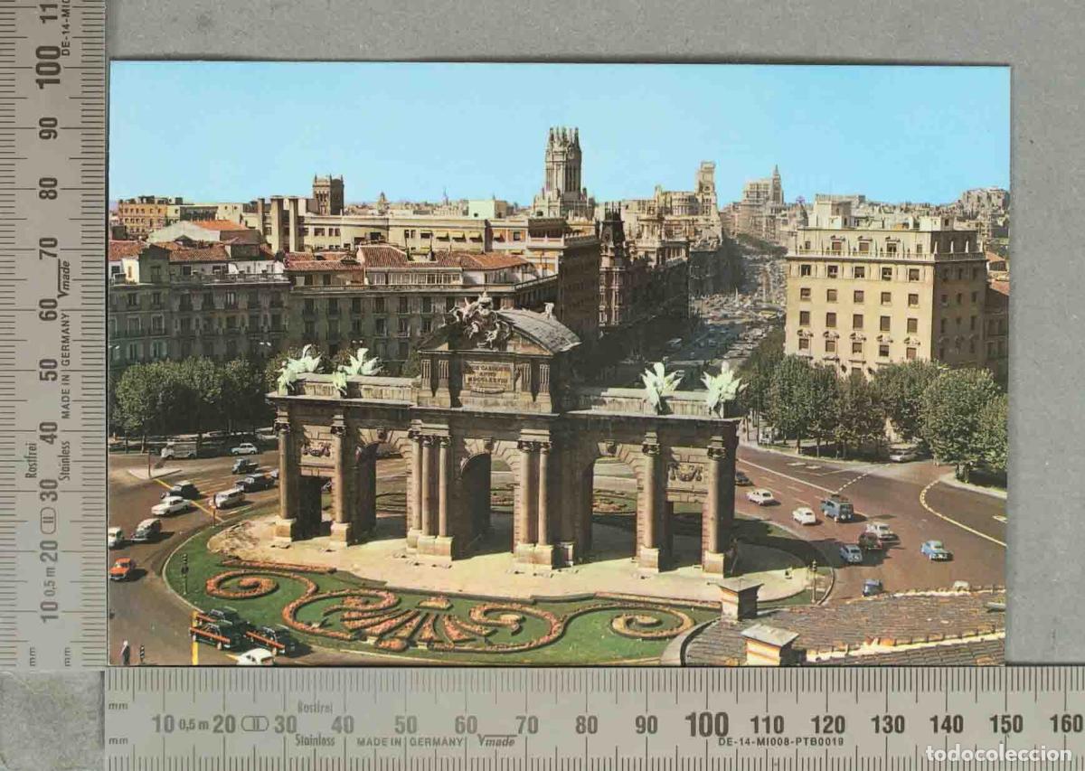 Postales: POSTAL. Panor&aacute;mica de la Puerta de Alcal&aacute; MADRID