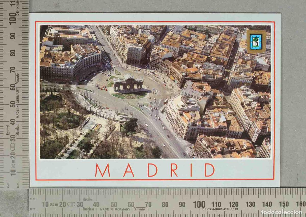 Postales: POSTAL. Madrid - Vista a&eacute;rea - Plaza de Cibeles
