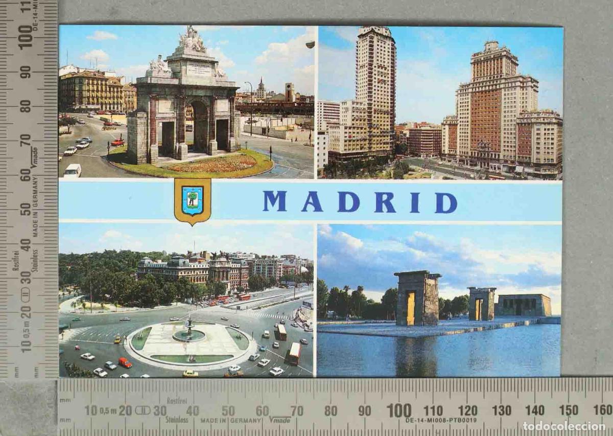 Postales: POSTAL. Madrid - Edificios de Plaza de Espa&ntilde;a y Puerta de Alcal&aacute;