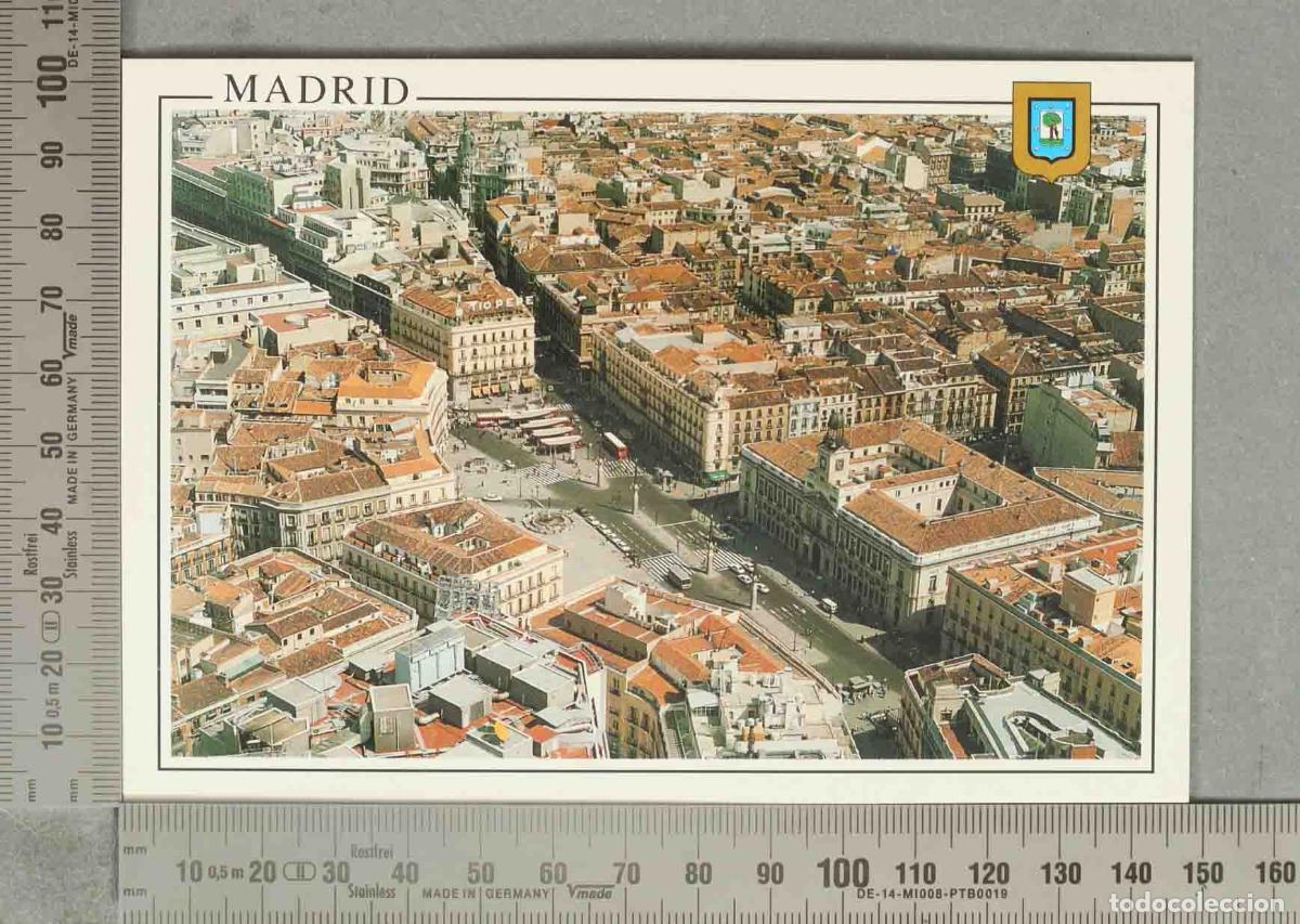 Postales: POSTAL. Madrid Vista A&eacute;rea Puerta Del Sol Y Plaza Mayor