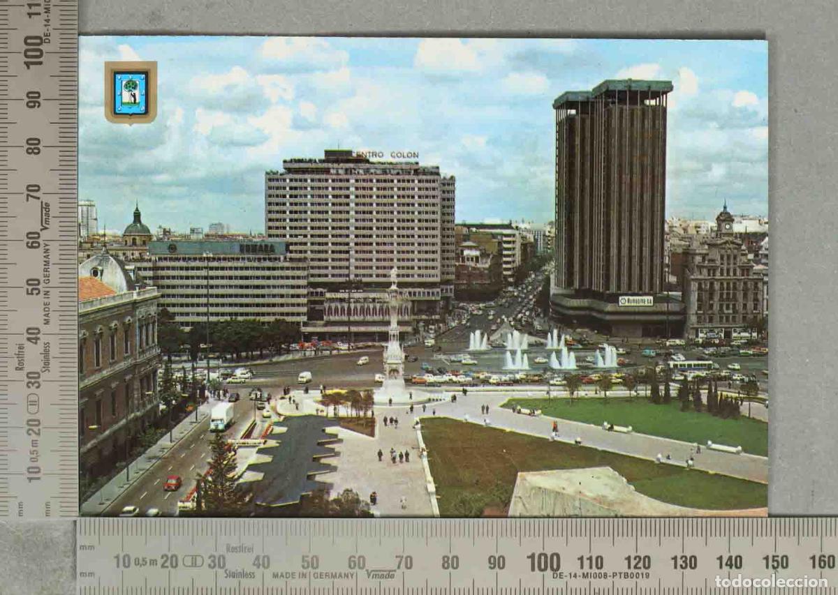 Cartoline: POSTAL. Madrid - Plaza de Col&oacute;n - Torres de Col&oacute;n - Edificio Centro Col&oacute;n