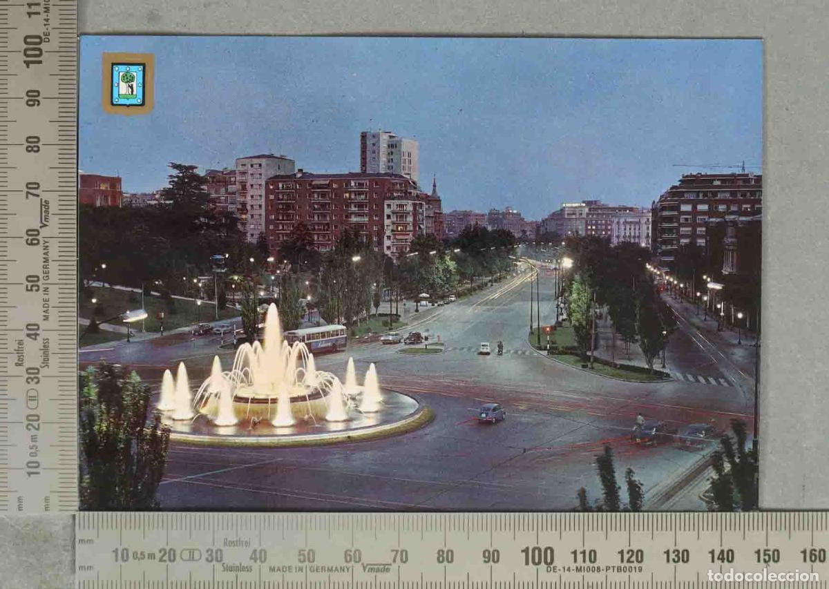 Postales: POSTAL. Madrid - Plaza de San Juan de la Cruz y Paseo de la Castellana - Dom&iacute;nguez - Escudo de Oro