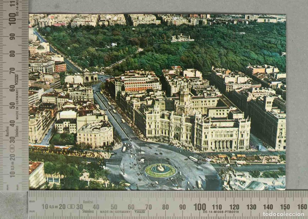 Postales: POSTAL. Madrid - Palacio de Comunicaciones - Vista a&eacute;rea