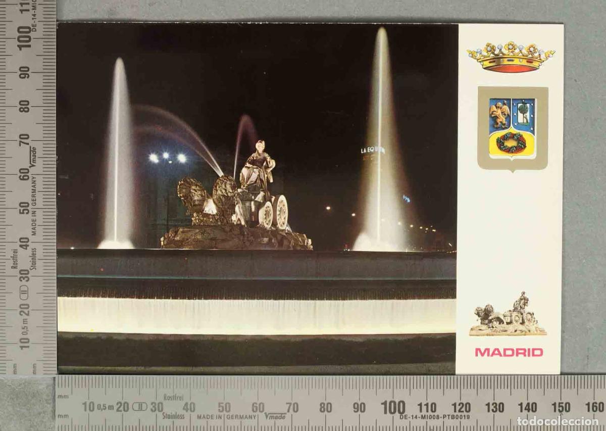 Postais: POSTAL. Madrid - Aspecto nocturno de la Fuente de la Cibeles