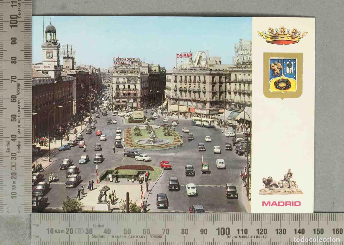 Postales: POSTAL. Madrid - Puerta del Sol - Cartel Osram - Escudo de Madrid