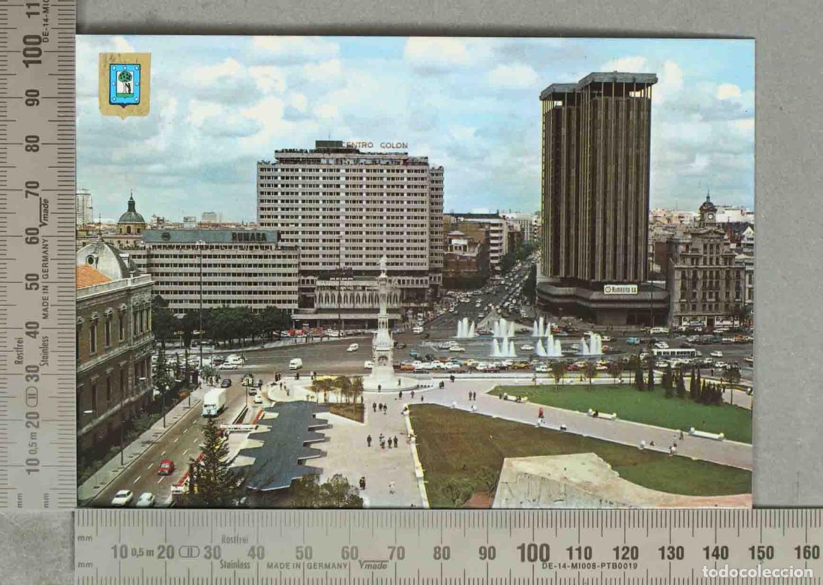 Postales: POSTAL. Madrid - Plaza de Col&oacute;n - Vista a&eacute;rea con las Torres de Col&oacute;n y el Edificio Centro Col&oacute;n