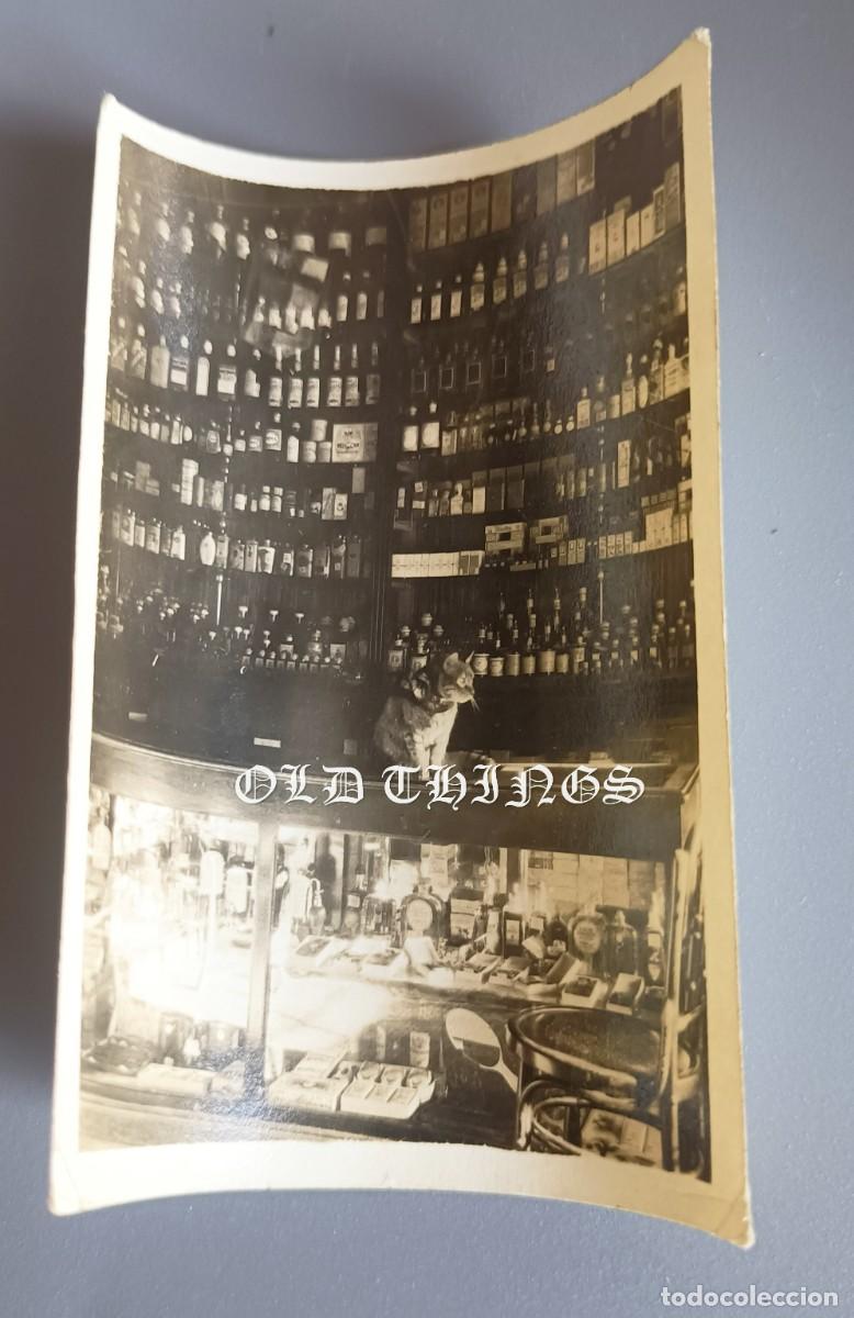Postales: FOTOGRAF&Iacute;A DE LICORERIA, BODEGA, MOSTRADOR DE UNA TIENDA DE MADRID, A&Ntilde;OS 30 / MIDE 9 X 6 CMS.