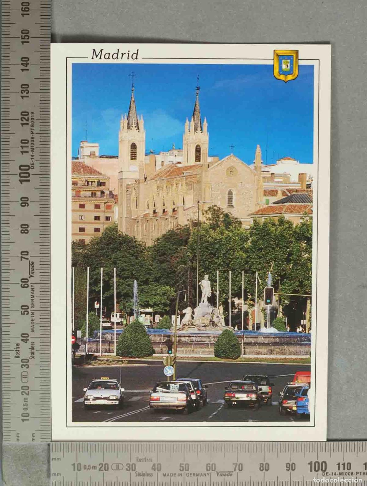 Postales: POSTAL. Madrid - Fuente de Neptuno e Iglesia de San Jer&oacute;nimo el Real