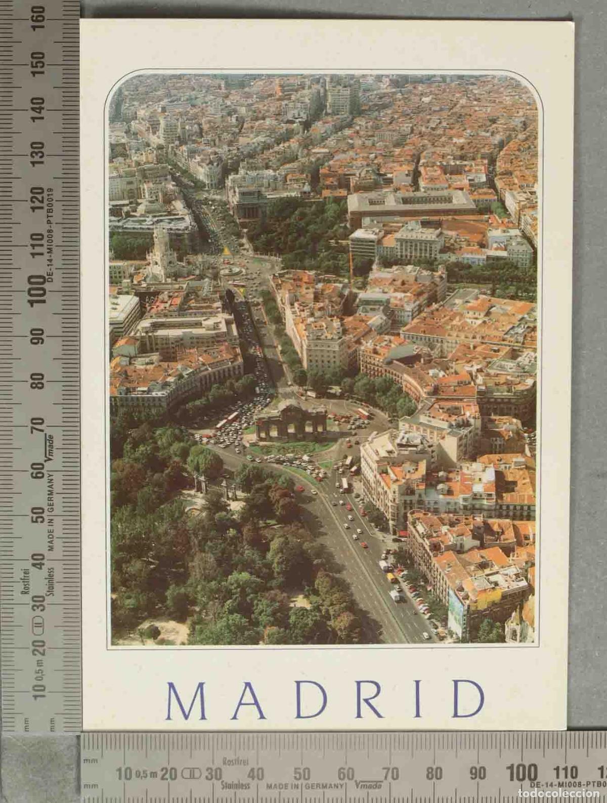 Postales: POSTAL. Madrid - Vista A&eacute;rea - Puerta de Alcal&aacute;