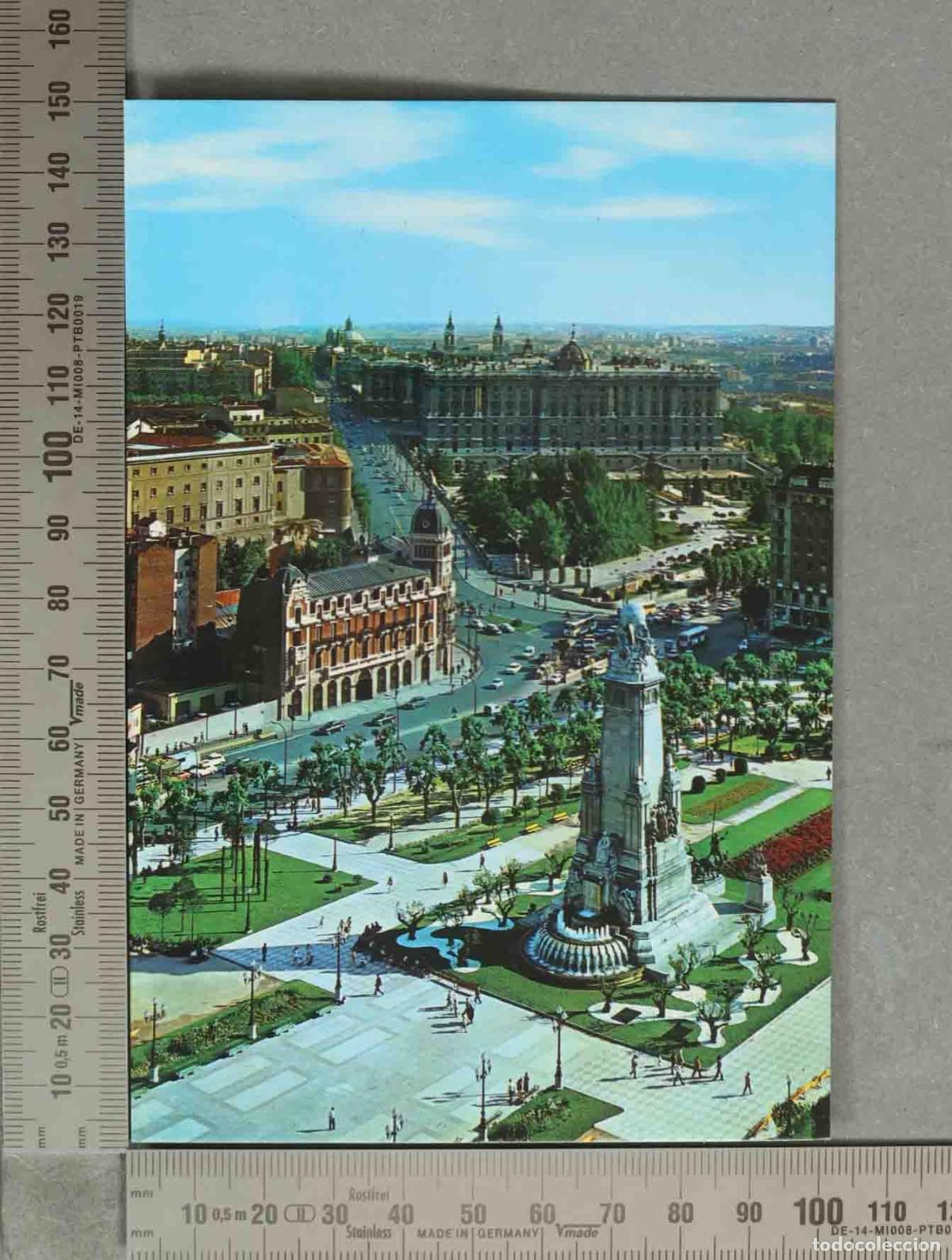 Postcards: POSTAL. Madrid - Plaza de Espa&ntilde;a - Monumento a Cervantes y Palacio Real