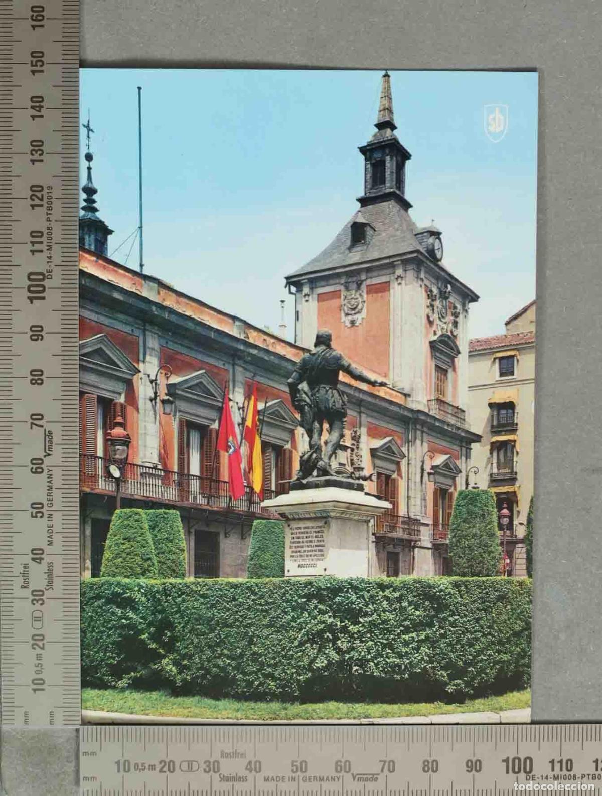 Postales: POSTAL. Madrid - Plaza de la Villa - Monumento a Don &Aacute;lvaro de Baz&aacute;n y Casa de la Villa