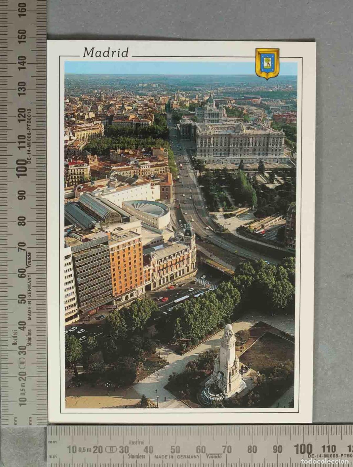 Postales: POSTAL. Madrid - Plaza de Espa&ntilde;a - Palacio Real y Monumento a Cervantes