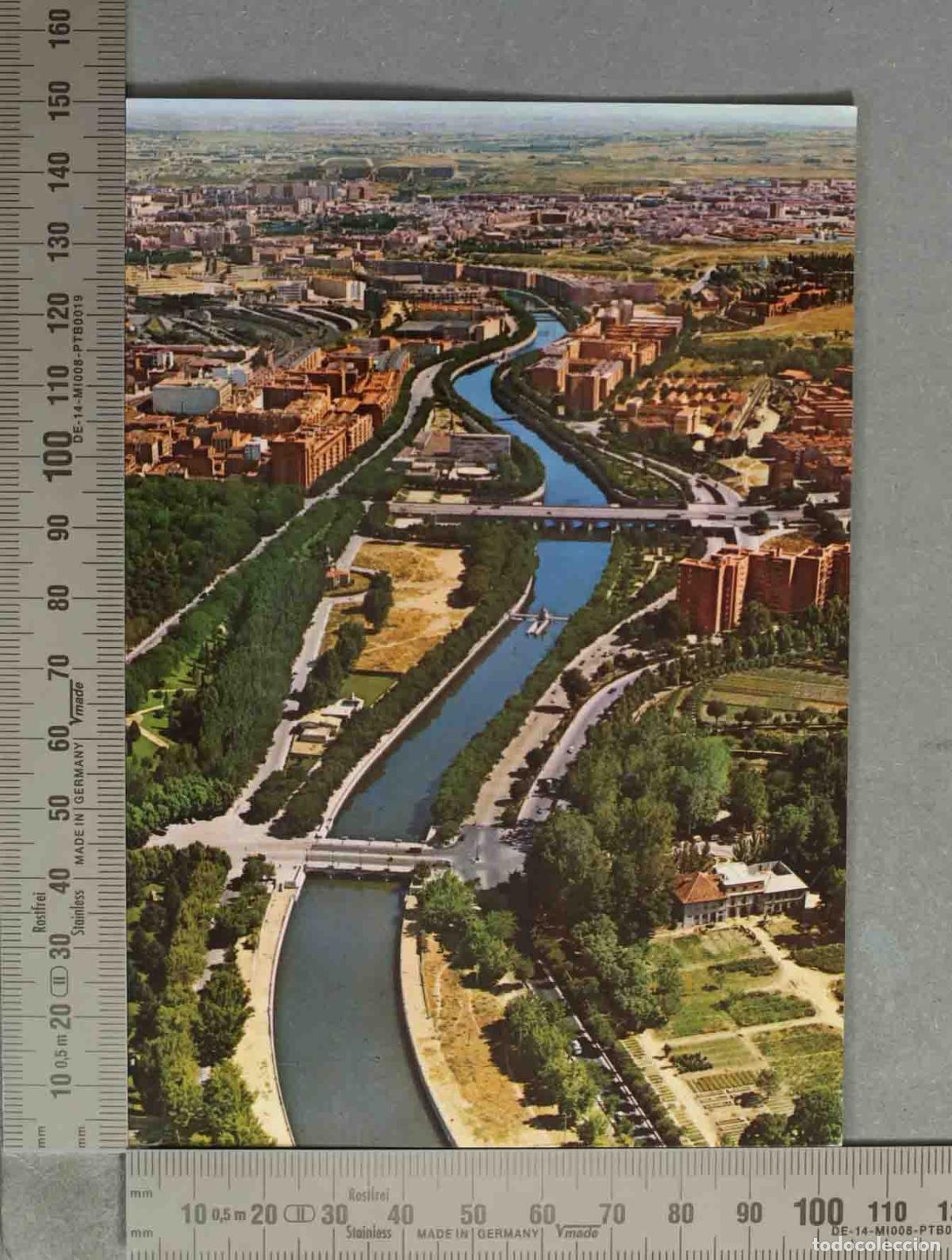 Postales: POSTAL. Madrid - Vista a&eacute;rea del r&iacute;o Manzanares