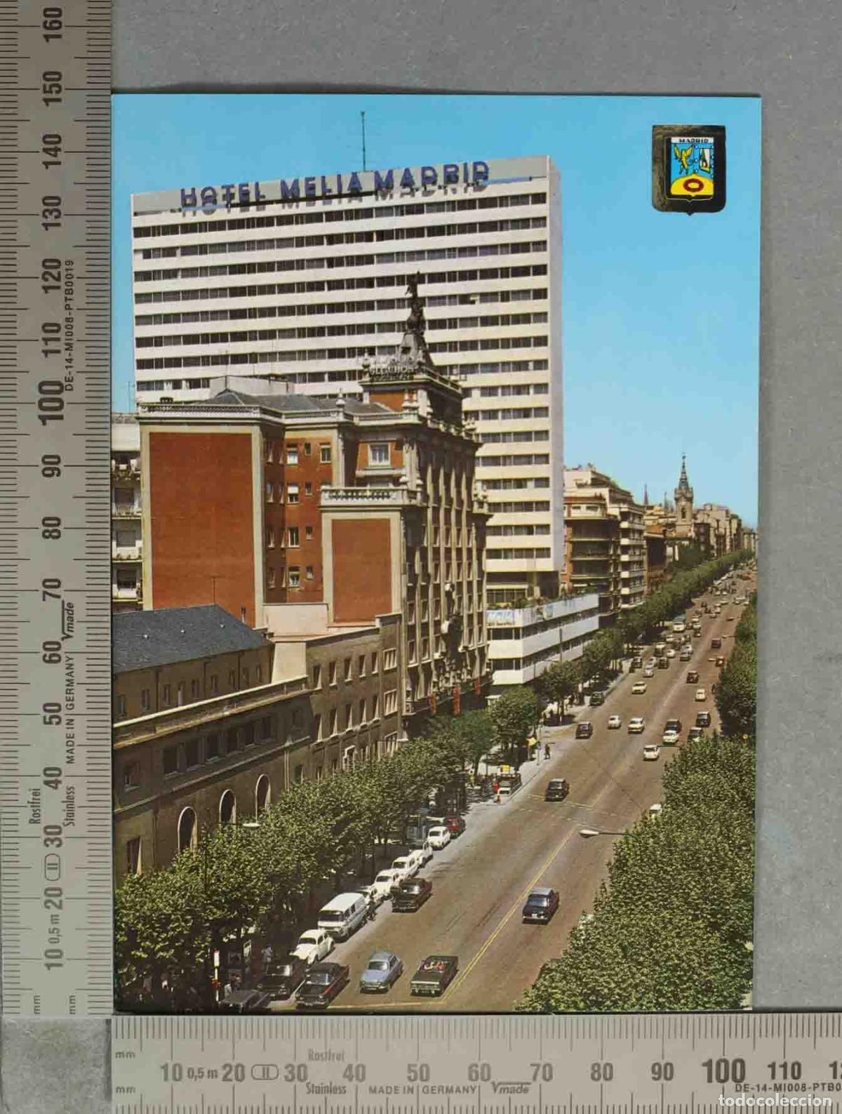 Postales: POSTAL. Madrid - Hotel Meli&aacute; Madrid - Calle Princesa - Escudo de Oro
