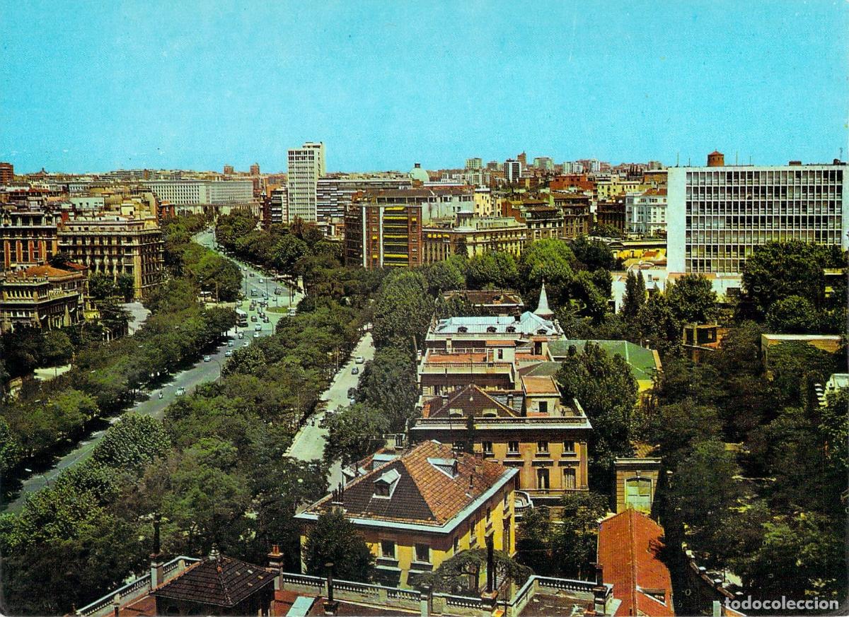 Postales: Postal Madrid Paseo de la Castellana Vista A&eacute;rea