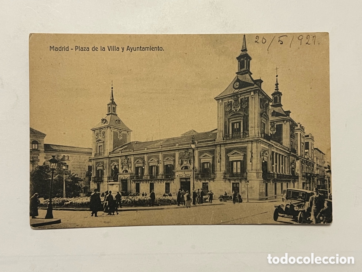 Postales: MADRID. Postal Plaza de la Villa y Ayuntamiento.., Ed. Grandes Almacenes (a.1927) circulada