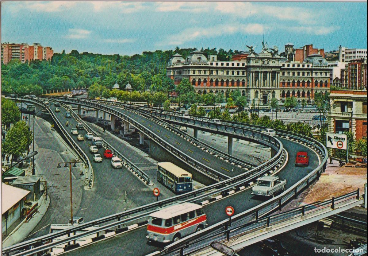 Postales: MADRID, PASO ELEVADO SOBRE LA GLORIETA DEL EMPERADOR CARLOS V &ndash; ED.BEASCOA 367 &ndash; ESCRITA 1968