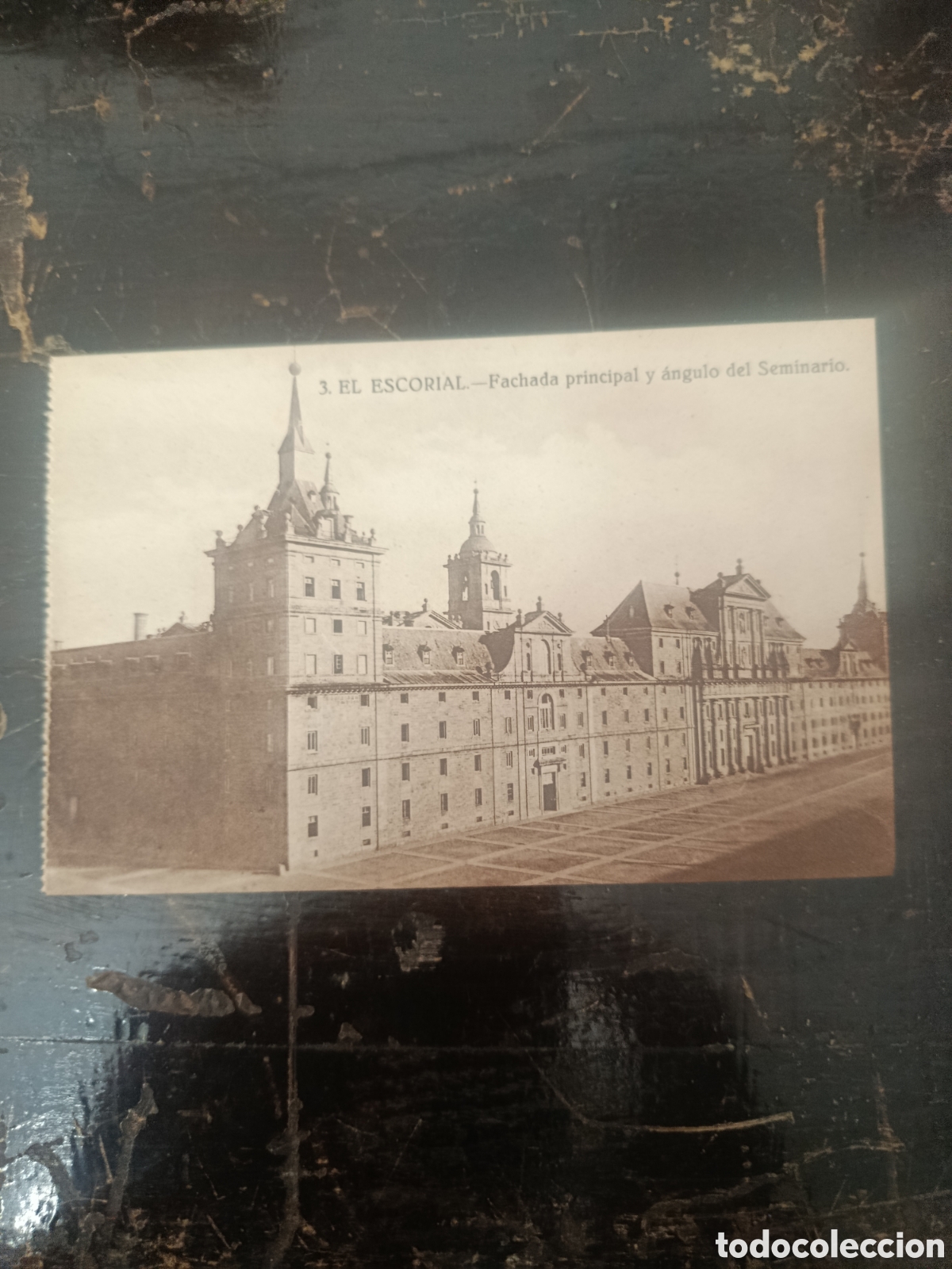 Postales: Postal 3 el escorial fachada principal y &aacute;ngulo del seminario