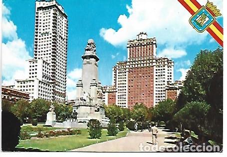 Postales: PLAZA DE ESPA&Ntilde;A - MONUMENTO A CERVANTES.- MADRID