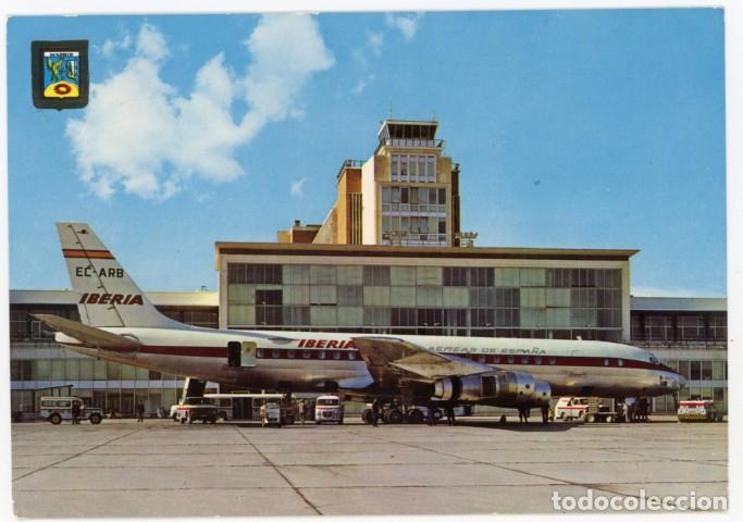Postales: em04663 madrid aeropuerto de barajas douglas dc8 jet 1965 fisa circulada
