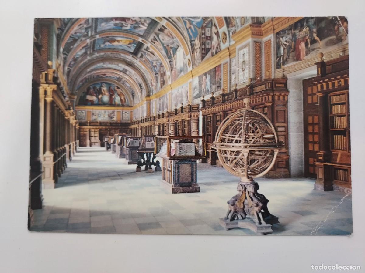 Postales: POSTAL EL ESCORIAL MONASTERIO BIBLIOTECA. PATRIMONIO NACIONAL. SIN CIRCULAR . MADRID. ESFERA ARMILAR
