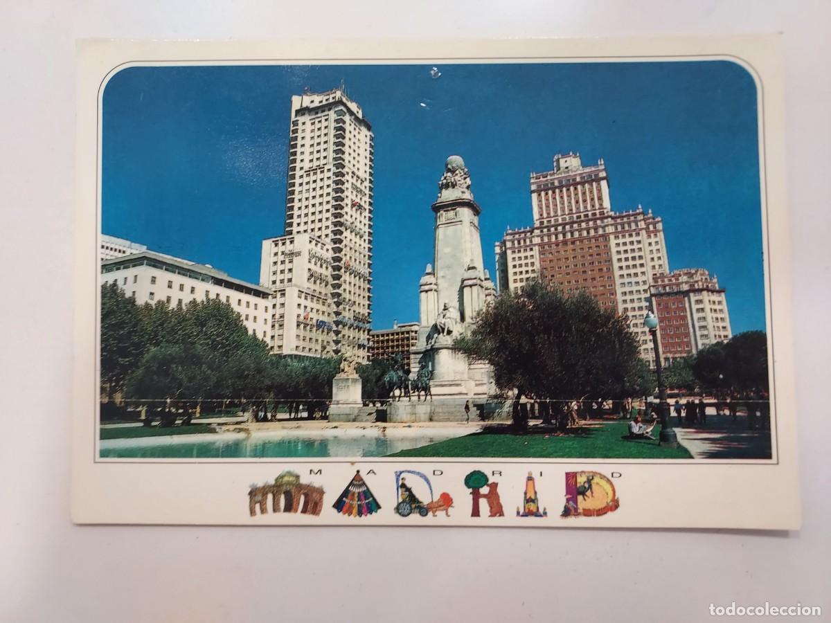 Postales: POSTAL MADRID PLAZA DE ESPA&Ntilde;A TORRE EDIFICIO ESPA&Ntilde;A. SIN CIRCULAR. FOTO CARLOS URALDE. 16X11