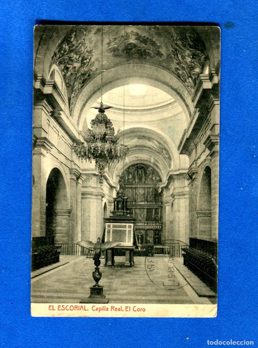 Postkarten: POSTAL CIRCULADA EL ESCORIAL MADRID CAPILLA REAL EL CORO EDITA THOMAS