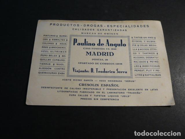 Postales: MADRID TARJETA POSTAL PUBLICIDAD PAULINO DE ANGULO DROGAS PRODUCTOS ESPECIALIDADES