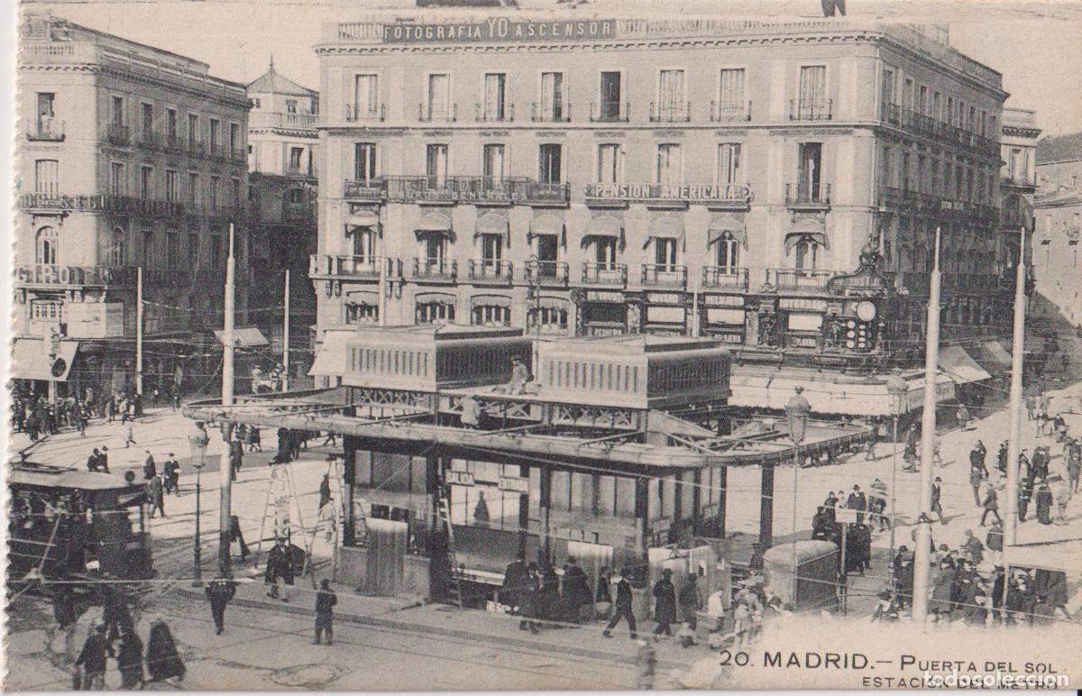 Postales: MADRID, PUERTA DEL SOL, ESTACI&Oacute;N DEL METRO - GRAFOS 20 - S/C