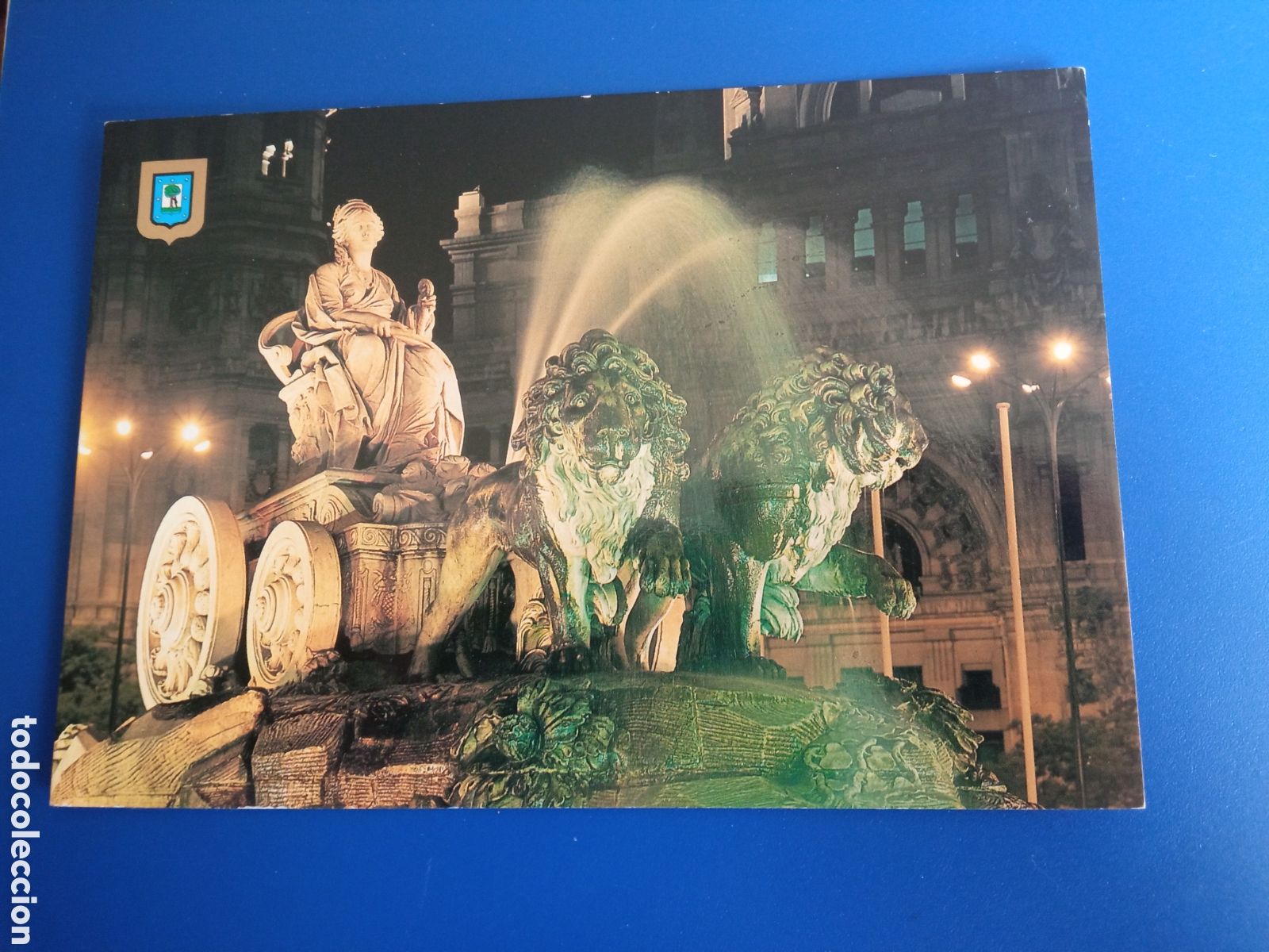 Postales: Antigua postal fotogr&aacute;fica, Madrid, Fuente de Cibeles, Nocturna