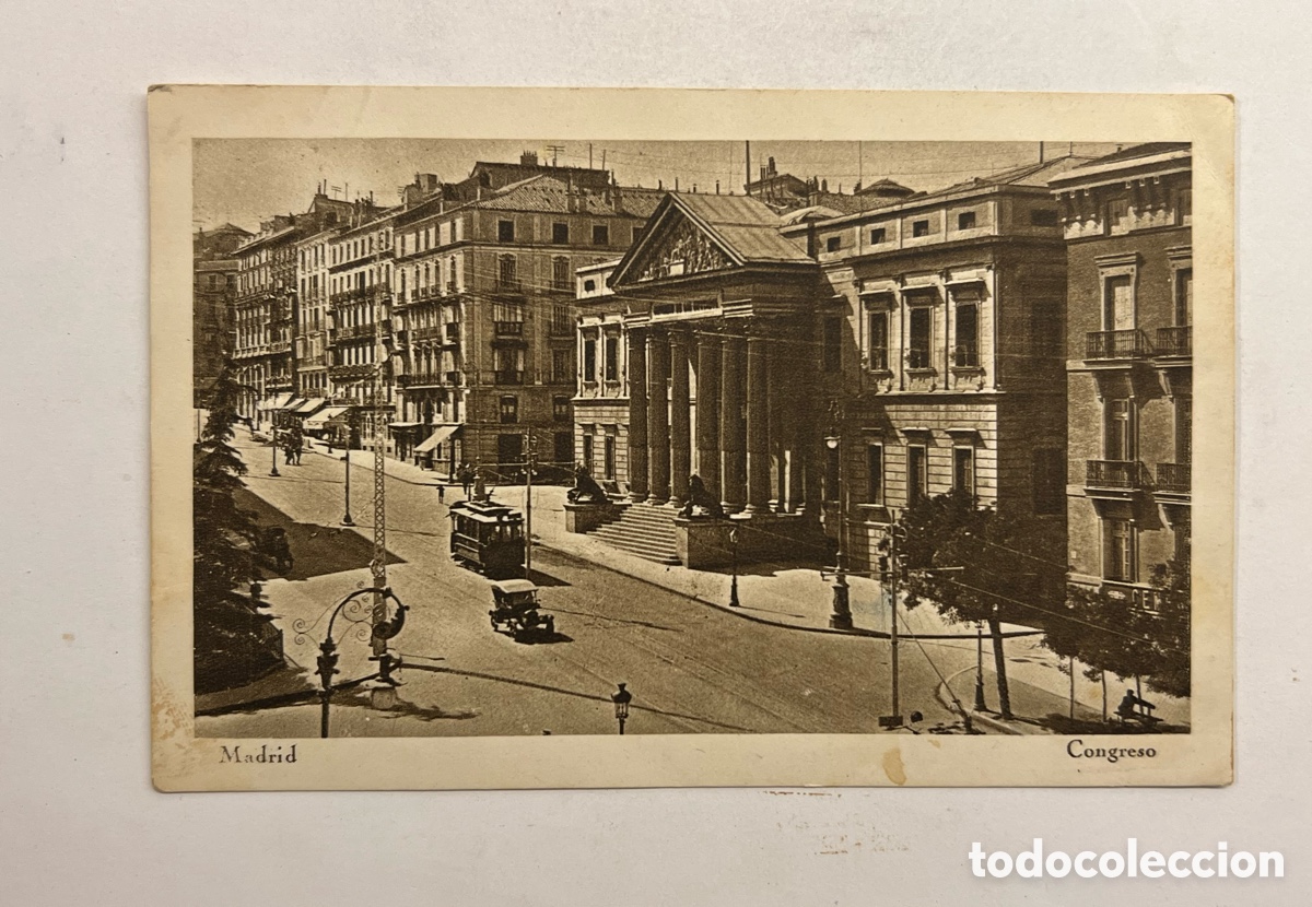 Postkarten: MADRID. Postal animada Congreso. Huecograbado Hauser y Menet (h.1930?) circulada