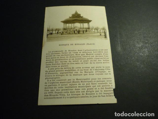Postais: MADRID KIOSCO DE ROSALES POSTAL CON PUBLICIDAD ALMACENES SANTA BARBARA
