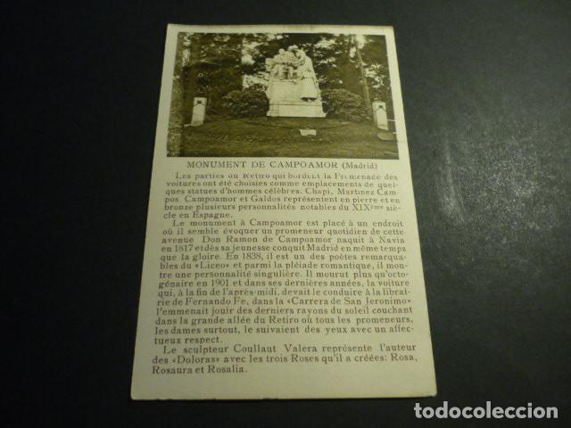 Postkarten: MADRID MONUMENTO DE CAMPOAMOR POSTAL CON PUBLICIDAD ALMACENES SANTA BARBARA