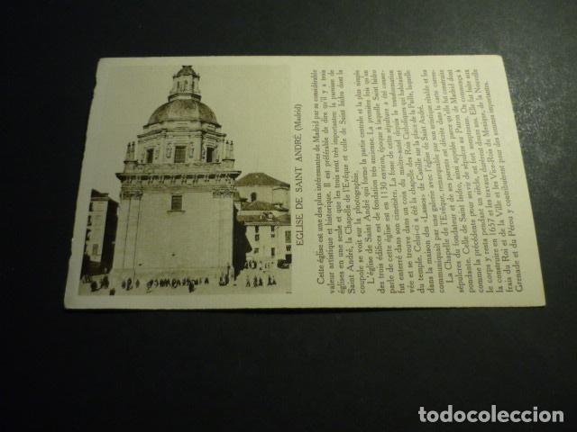 Postales: MADRID IGLESIA DE SAN ANDRES POSTAL CON PUBLICIDAD ALMACENES SANTA BARBARA