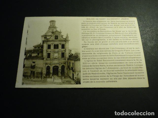 Postales: MADRID IGLESIA DEL SACRAMENTO POSTAL CON PUBLICIDAD ALMACENES SANTA BARBARA