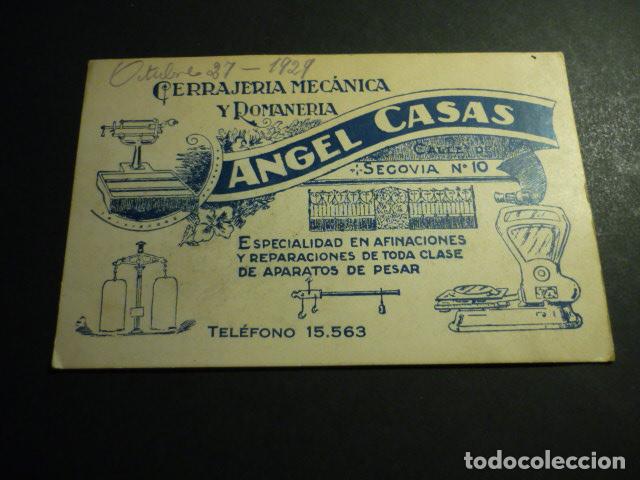 Postkarten: MADRID CERRAJERIA MECANICA Y ROMANERIA ANGEL CASAS CALLE SEGOVIA TARJETA PUBLICITARIA