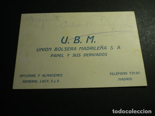 Postais: MADRID UNION BOLSERA MADRILE&Ntilde;A TARJETA PUBLICITARIA