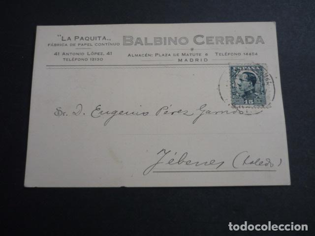 Postales: MADRID TARJETA POSTAL FABRICA PAPEL CONTINUO LA PAQUITA PLAZA DE MATUTE