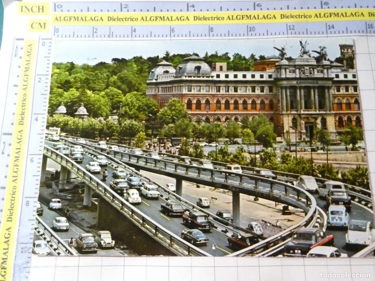 Postales: POSTAL DE MADRID. A&Ntilde;O 1968. GLORIETA EMPERADOR CARLOS V COCHES SEAT CITROEN 222 ALCALA. 727