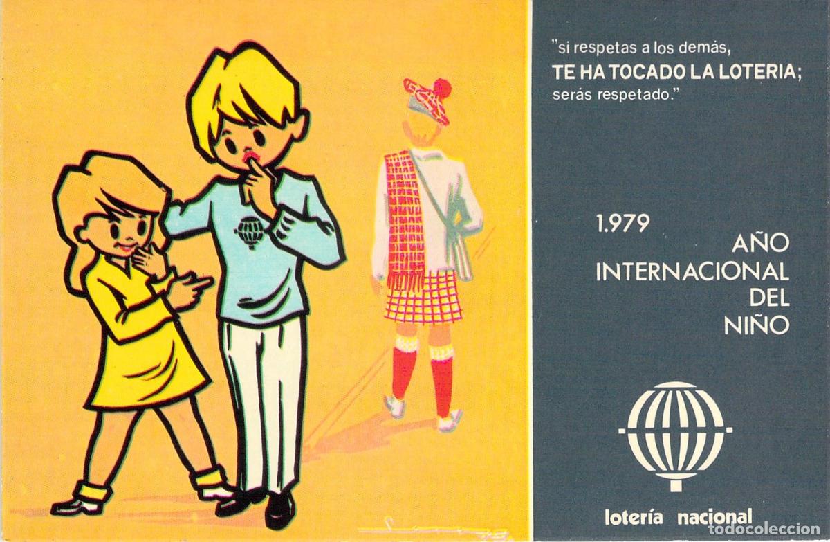 Postales: Postal Loter&iacute;a Nacional A&ntilde;o Internacional del Ni&ntilde;o Ilustraci&oacute;n Lara