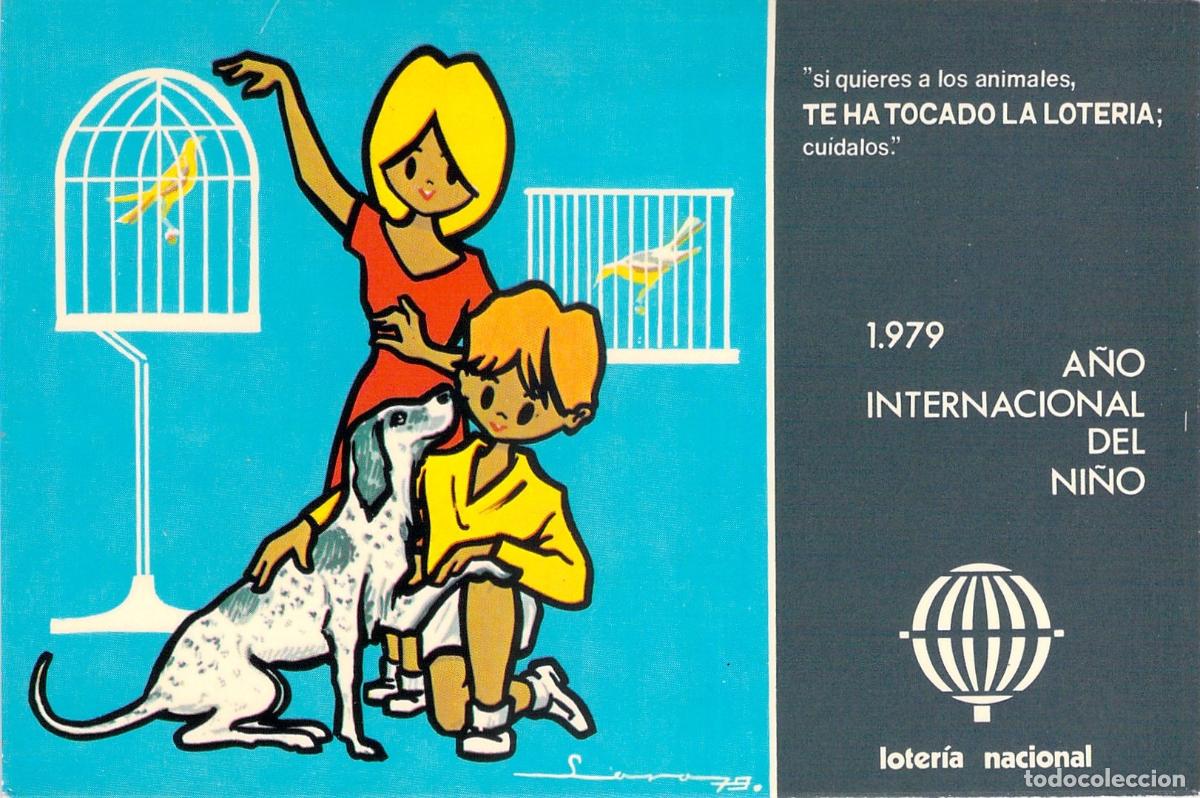 Postales: Postal Loter&iacute;a Nacional A&ntilde;o Internacional del Ni&ntilde;o Ilustraci&oacute;n