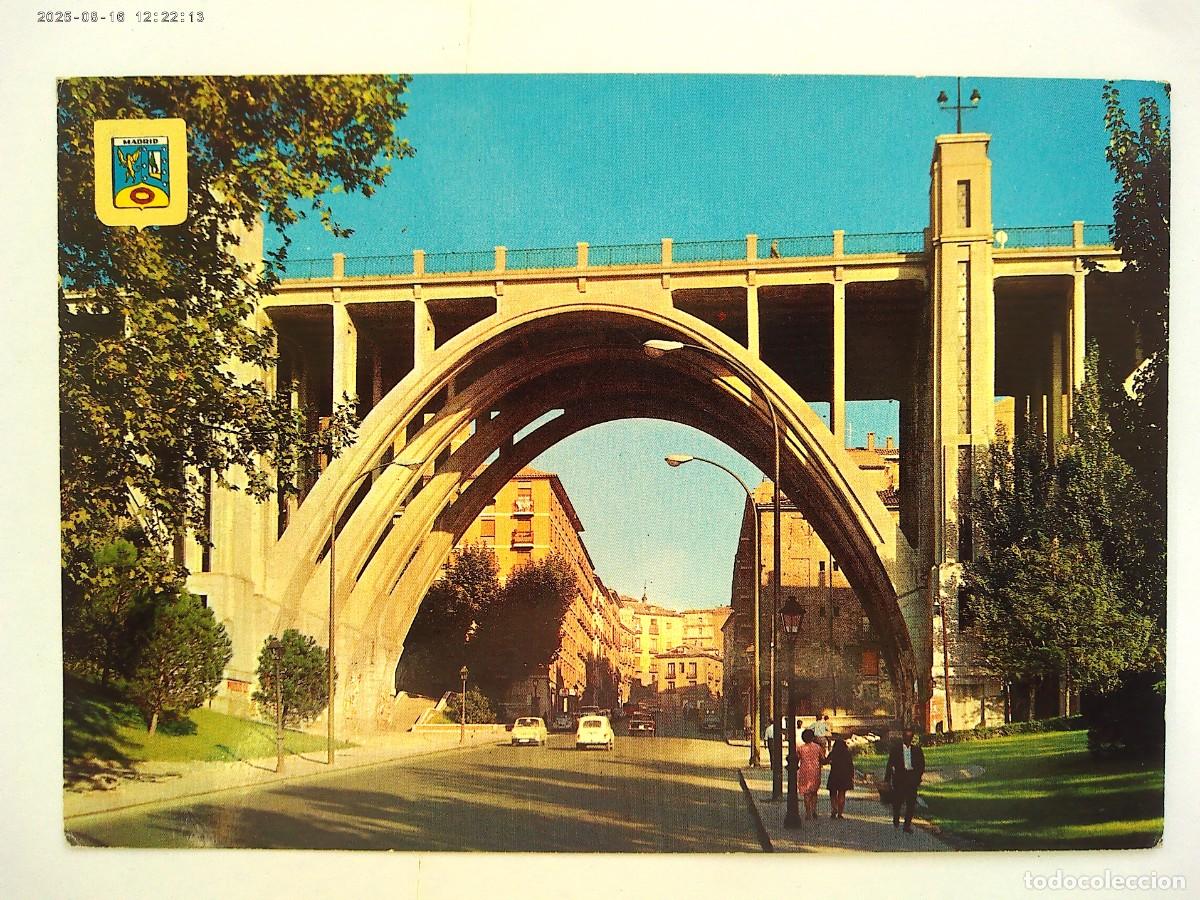 Postales: POSTAL DE MADRID : ACUEDUCTO Y CALLE SEGOVIA . A&Ntilde;OS 60