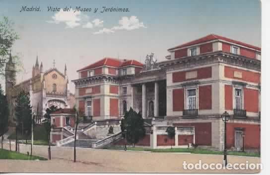 Postales: MADRID SIN ESCRIBIR VISTA DEL MUSEO Y JERONIMOS