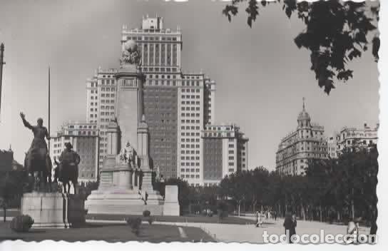 Postales: MADRID SIN ESCRIBIR PLAZA DE ESPA&Ntilde;A MONUMENTO DON QUIJOTE
