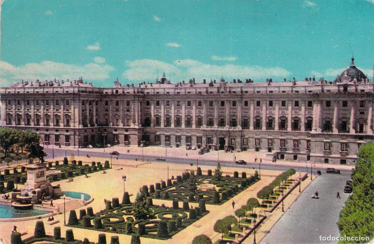 Postales: Postal de Madrid: Palacio Nacional y Plaza de Oriente
