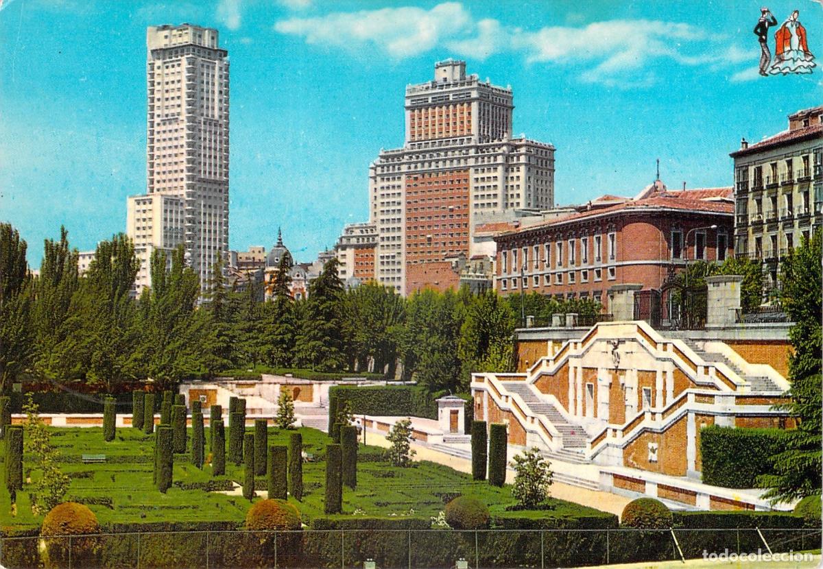 Postales: Postal de Madrid con Torre de Madrid y Edificio Espa&ntilde;a
