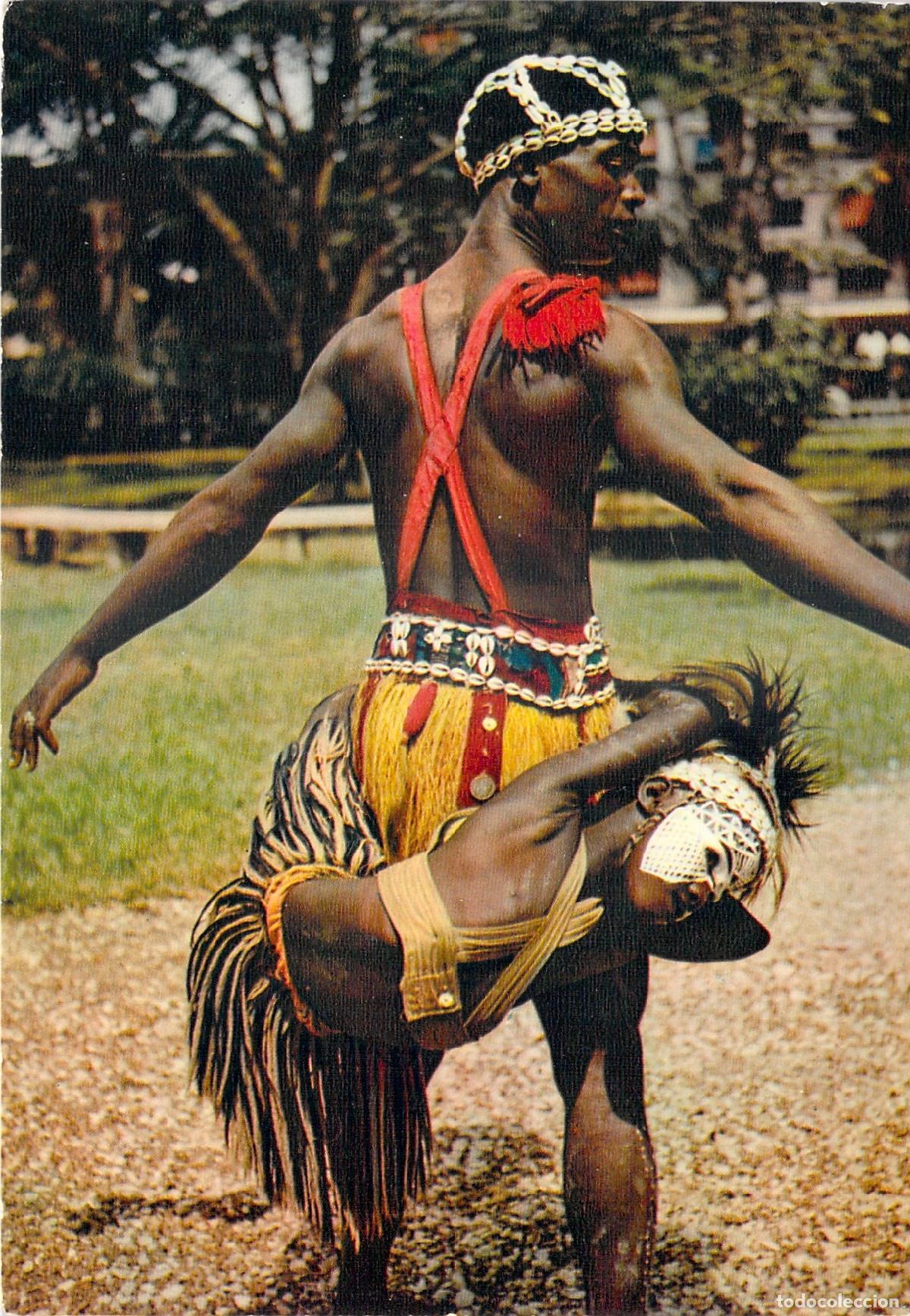 Postales: Postal de bailarines africanos en color