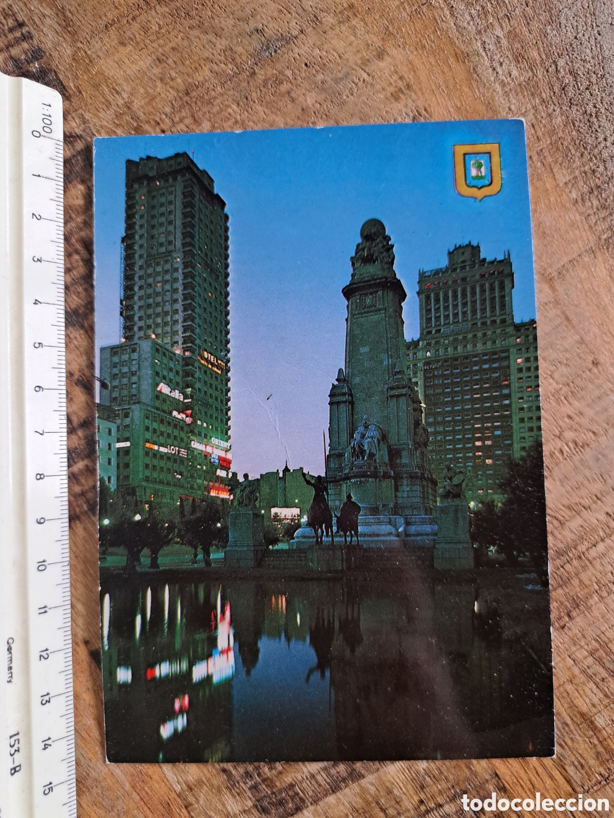 Postales: Jml L. DOMINGUEZ Madrid Fisa Barcelona, N&deg;133 Madrid. Plaza de Espa&ntilde;a. Vida Nocturna.